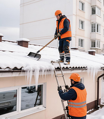 Уборка кровель от снега